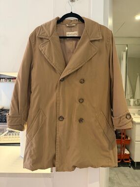 Max & Co. Women's Camel Double-Breasted Pea Coat